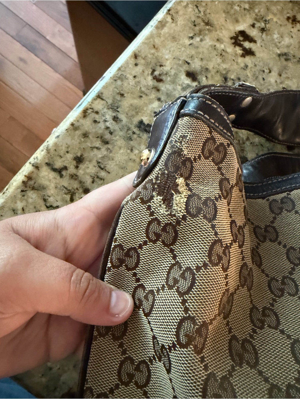 Gucci Tan and Brown GG Canvas Hobo Bag - Picture 3 of 8